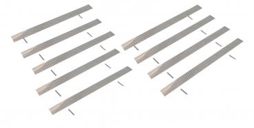 Laubschutz Set 9 x Aluminium Simpel für ACO Standardline und Hexaline Entwässerungsrinne mit Stahlstegrost mit Rosthaken